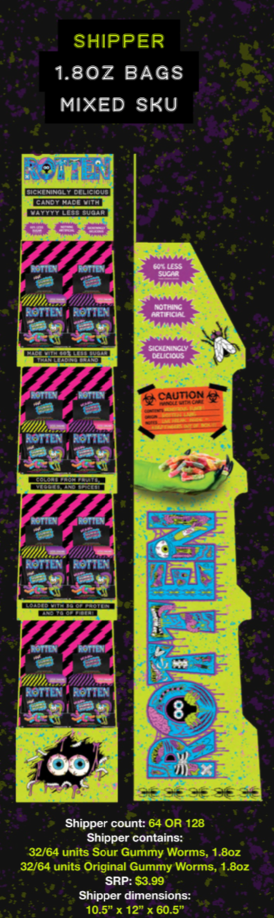 Rotten Display Shipper, 64 ct Mixed 1.8oz