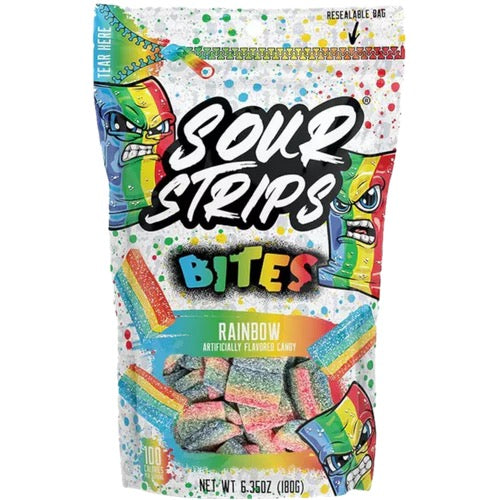Sour strips rainbow bites 5 trays of 10 bags per tray