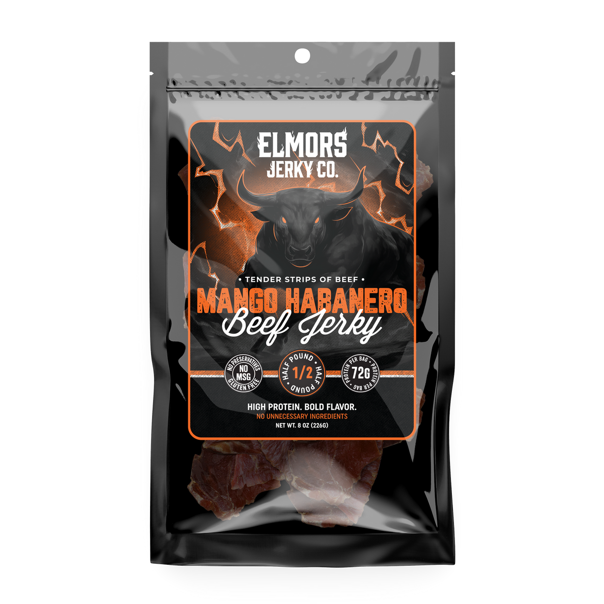 Elmors Jerky co Mango Habanero 8oz HALF POUND