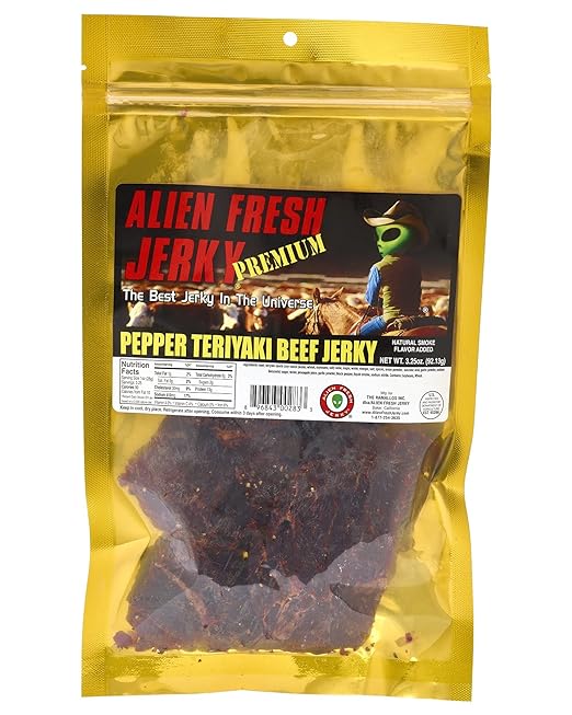 PEPPER TERIYAKI BEEF JERKY- ALIEN JERKY