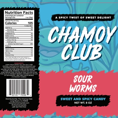 Sour Worms Chamoy club 25count