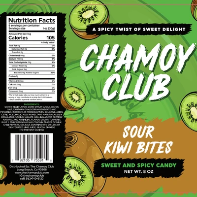 Sour Kiwi Bites Chamoy club 25count
