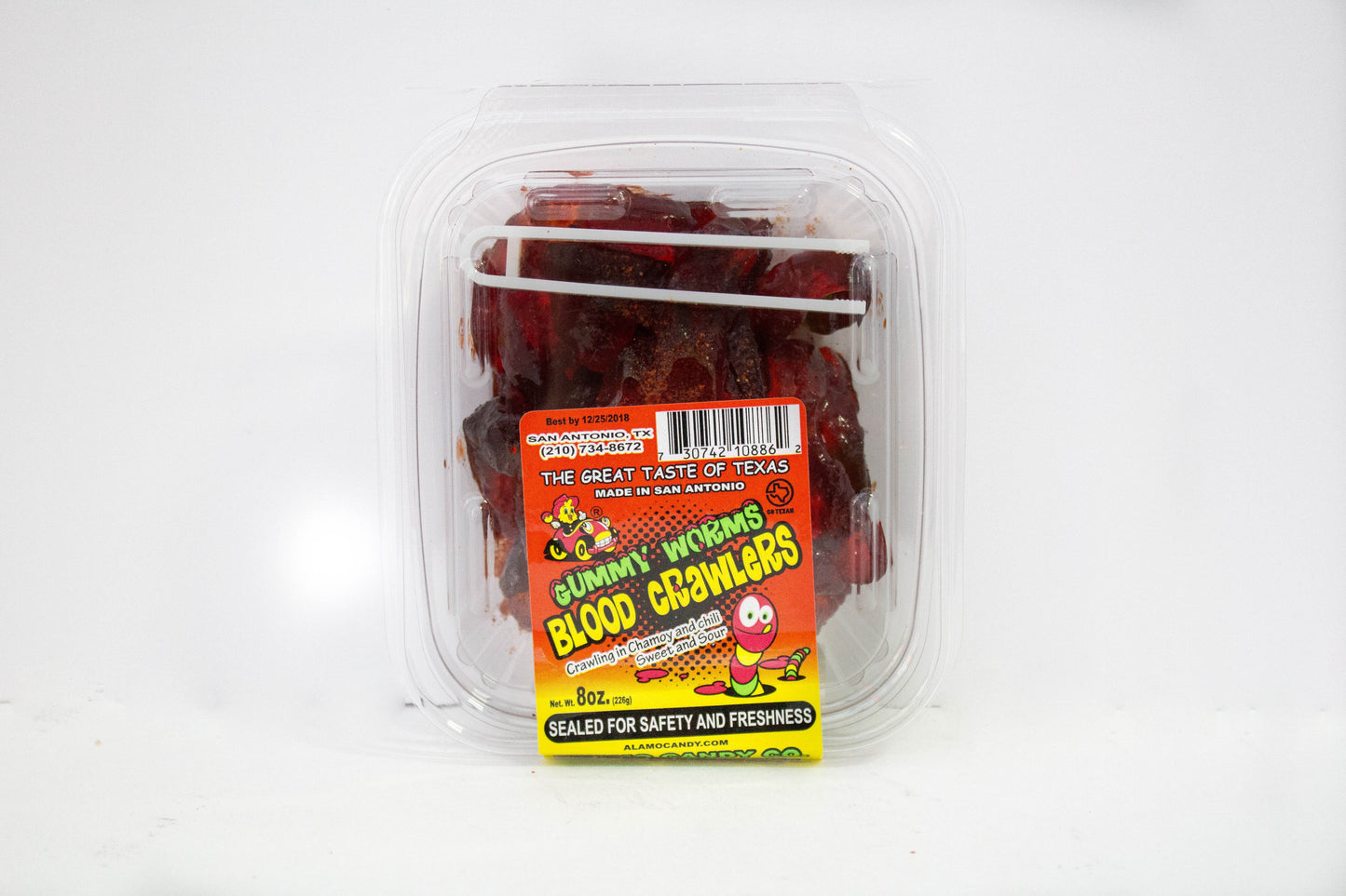 Gummy Worms "Blood- Tub-Alamo Candy Count 24