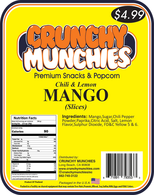 Chili & Lemon Mango Slices- Crunchy Munchies