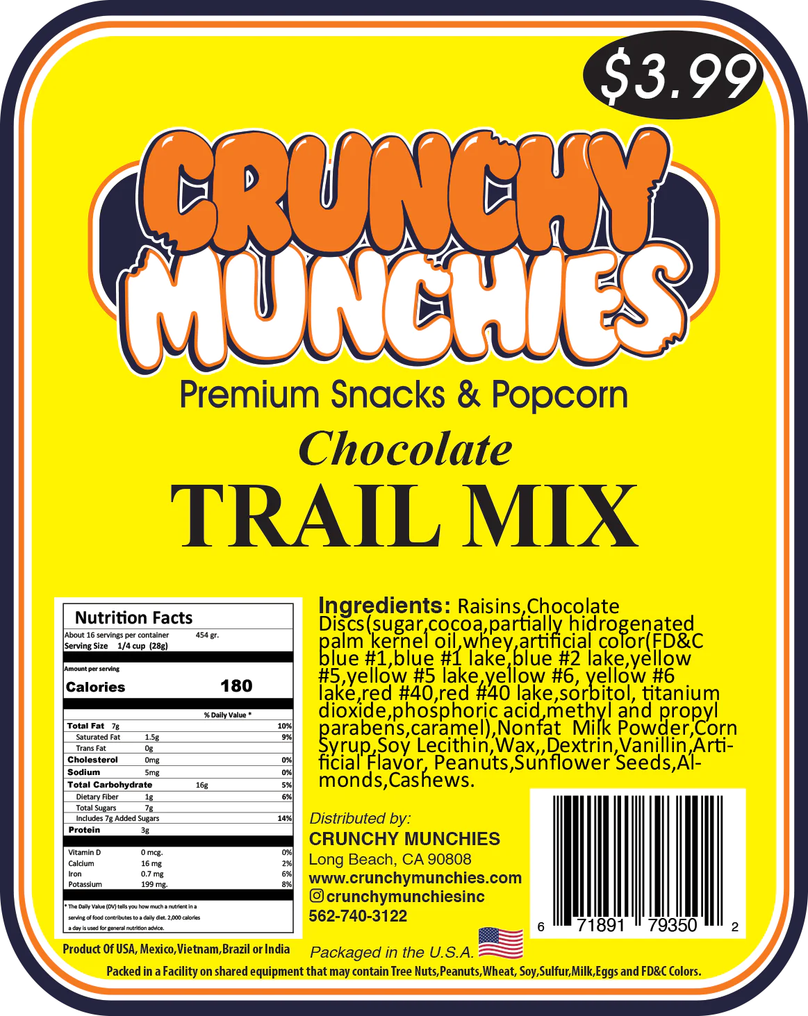Chocolate Trail Mix- Crunchy Munchies