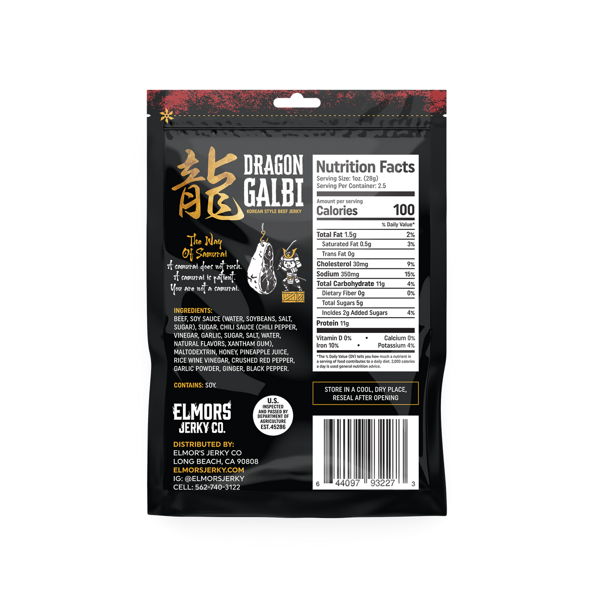 Dragon Galbi: Korean Style Beef Jerky (2.5 oz)