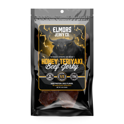 Elmors Jerky co Honey teriyaki 8oz HALF POUND