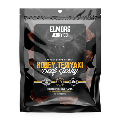 Elmors Jerky co Honey teriyaki 4oz