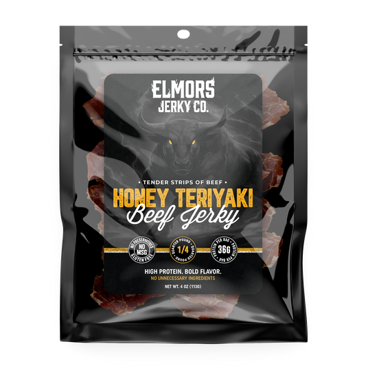 Elmors Jerky co Honey teriyaki 4oz