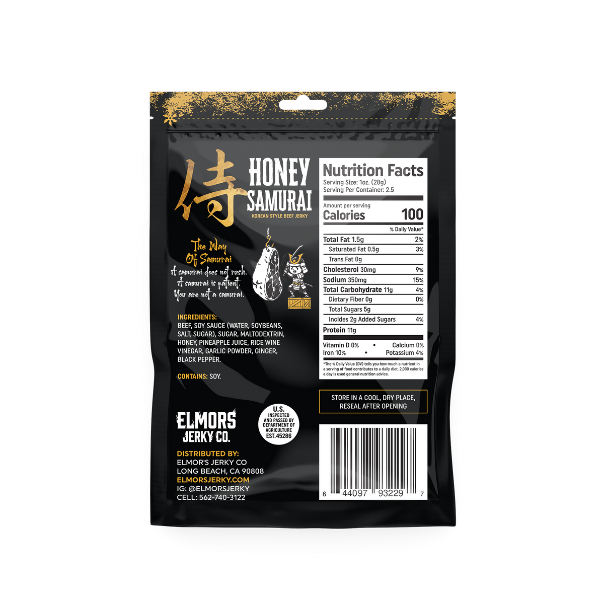 Honey Samurai: Korean Style Beef Jerky (2.5 oz)