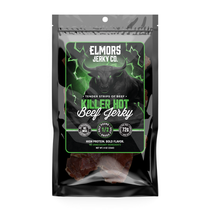 Elmors Jerky co Killer hot 8oz HALF POUND