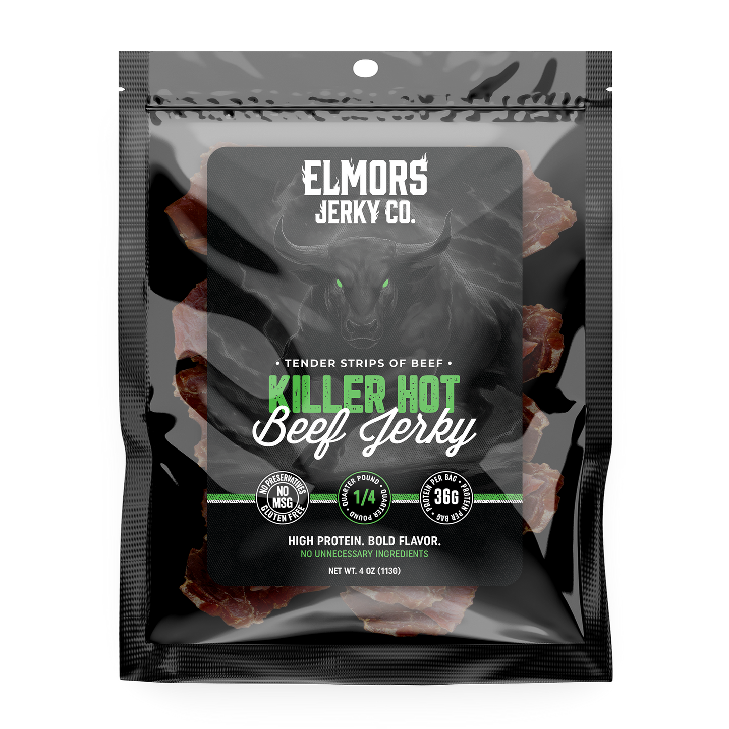 Elmors Jerky co Killer Hot 4oz