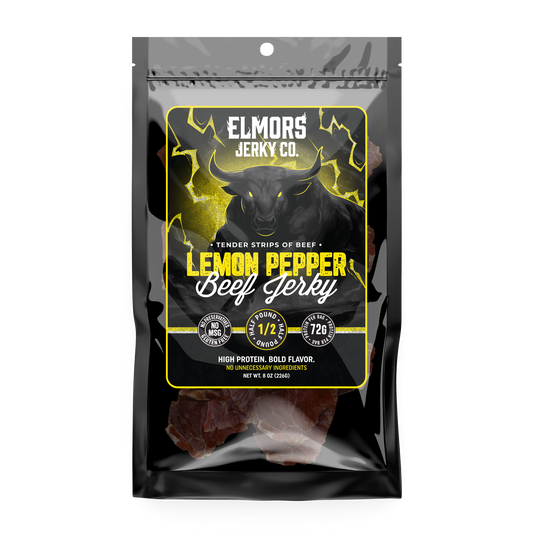 Elmors Jerky co Lemon Pepper 8oz HALF POUND