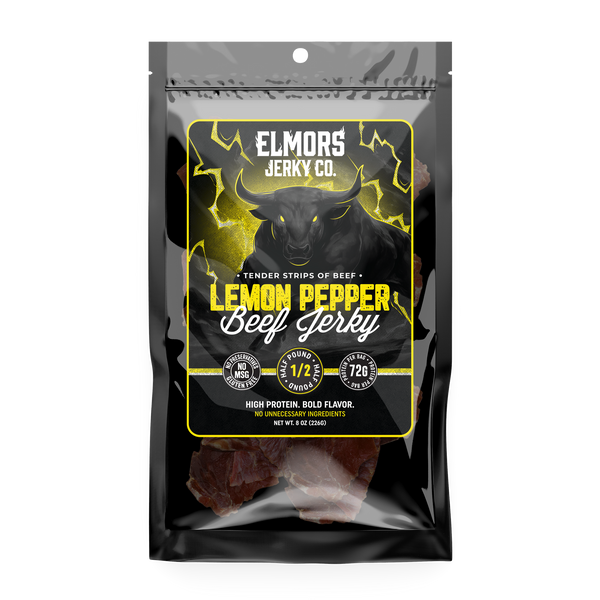 Elmors Jerky co Lemon Pepper 8oz HALF POUND