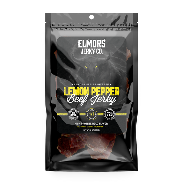Elmors Jerky co Lemon Pepper 8oz HALF POUND