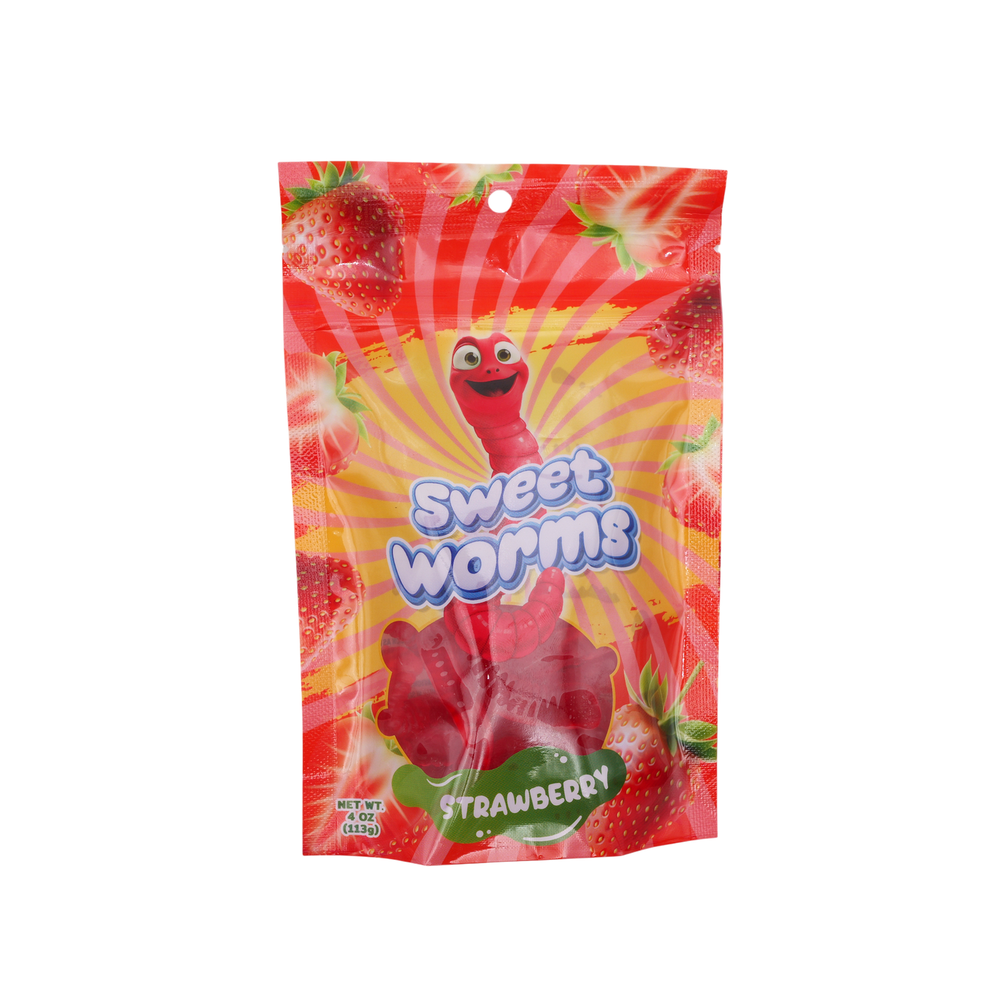 Gummy Worms 4 Oz Bag 12 Pk Strawberry