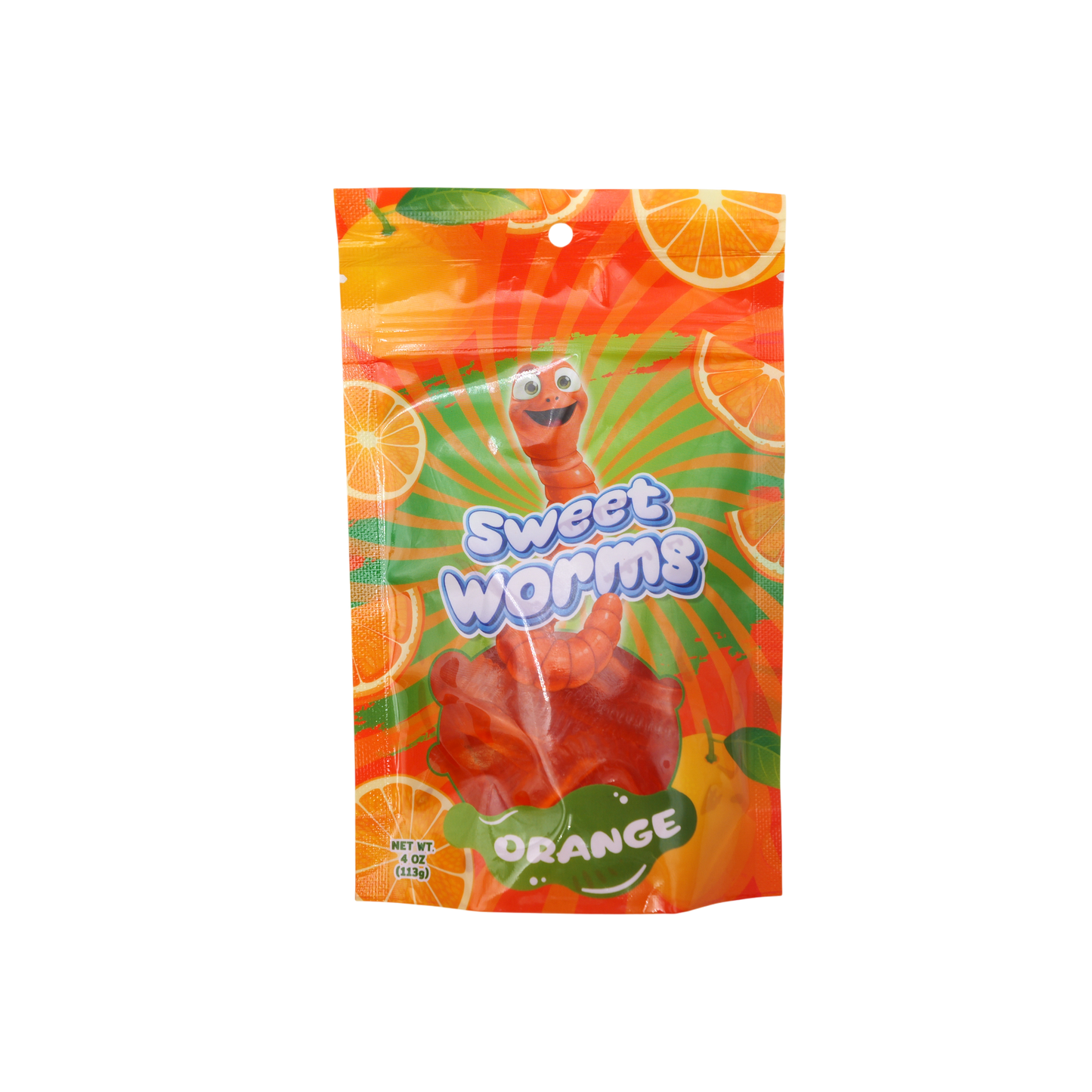 Gummy Worms 4 Oz Bag 12 Pk Orange