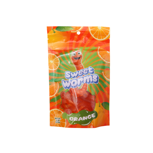 Gummy Worms 4 Oz Bag 12 Pk Orange
