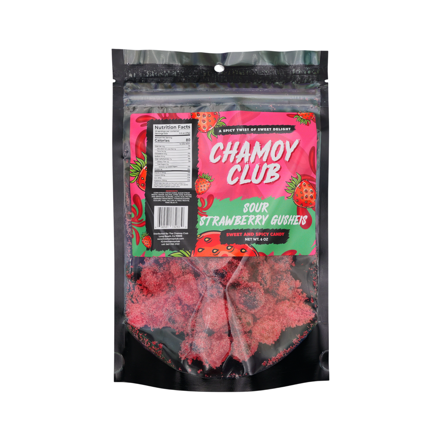 Chamoy Club – Sour Gushies Strawberry | 12-Count