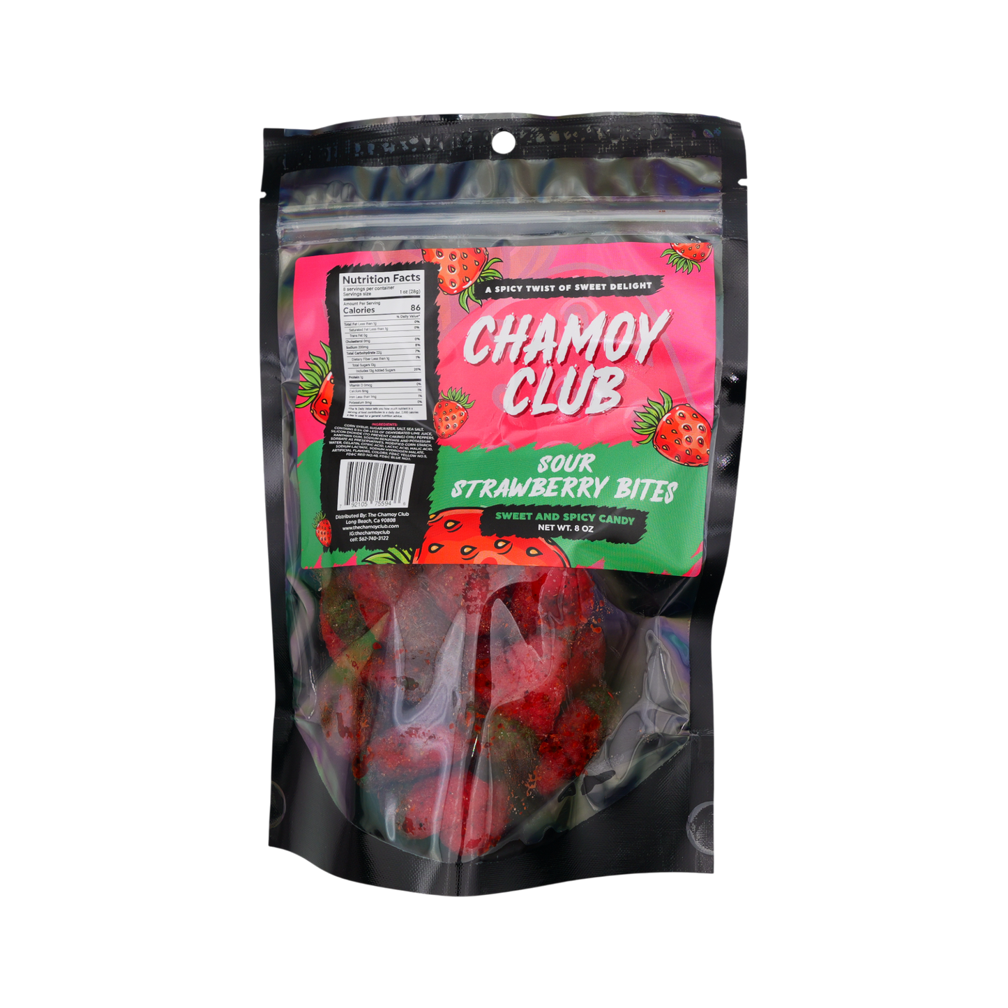 Chamoy Club – Sour Strawberry Bites | 25-Count