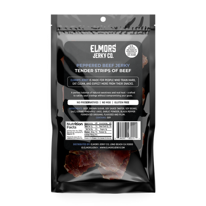 Elmors Jerky co Peppered 8oz HALF POUND