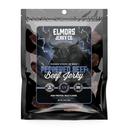 Elmors Jerky co Peppered 4oz