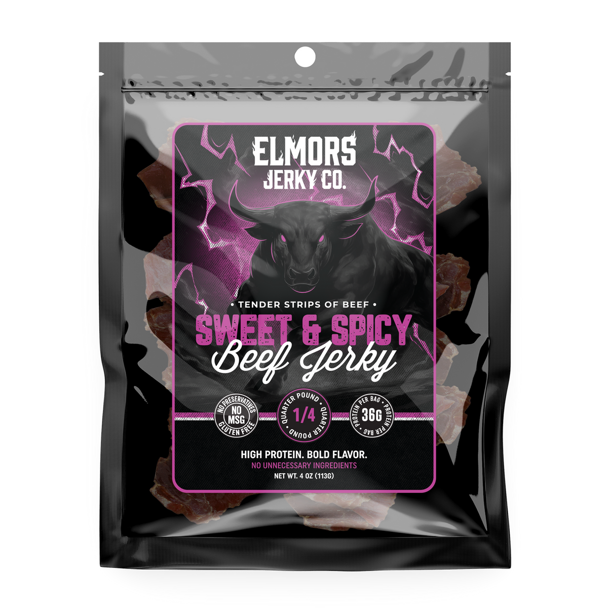 Elmors Jerky co Sweet and spicy 4oz