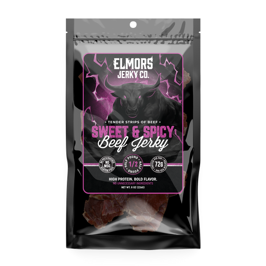 Elmors Jerky co Sweet and spicy 8oz HALF POUND