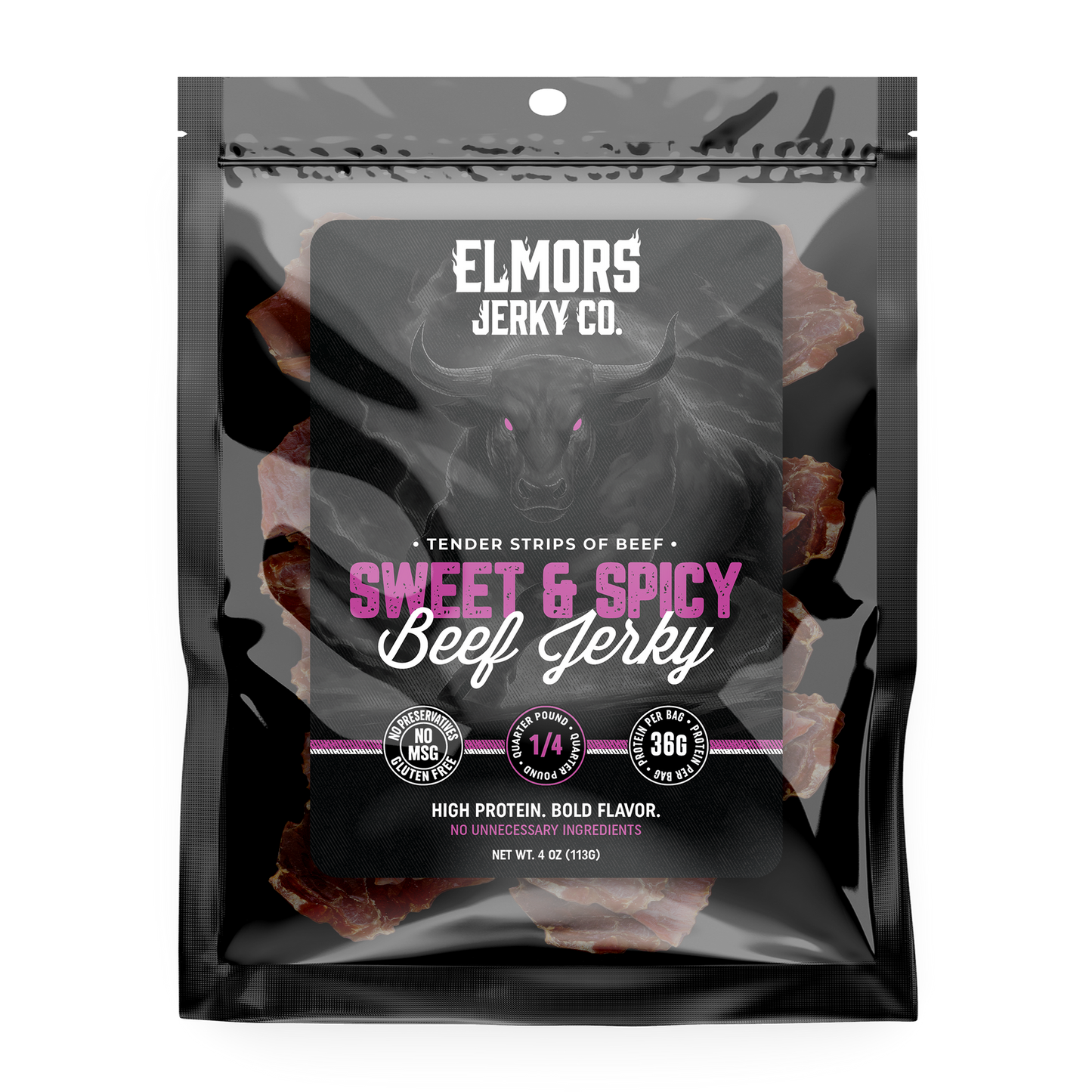 Elmors Jerky co Sweet and spicy 4oz