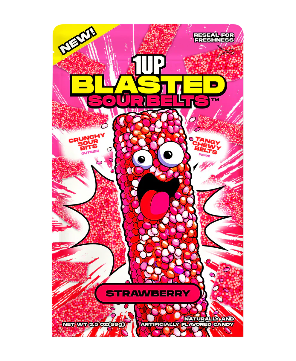 1UP Blasted Sour Belts strawberry 15 pack